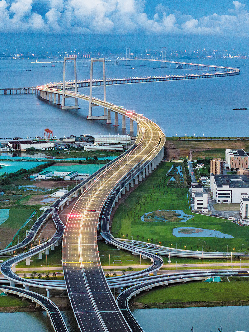 Le pont Shenzhen-Zhongshan de la nouvelle liaison Shenzhen-Zhongshan dans le Guangdong. MAO SIQIAN / XINHUA
